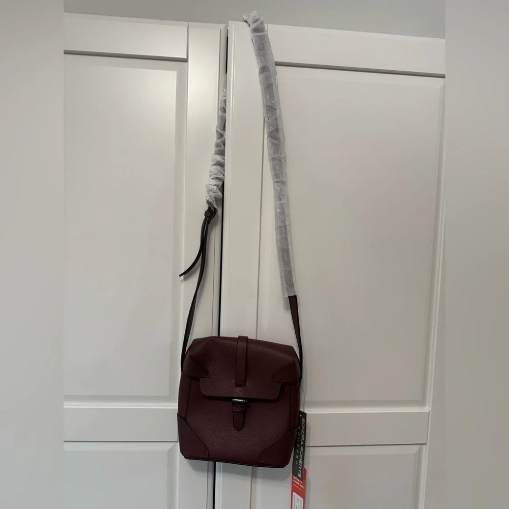 Sondra Roberts Squared‎ Deep Burgundy Squared Crossbody Bag, NWT